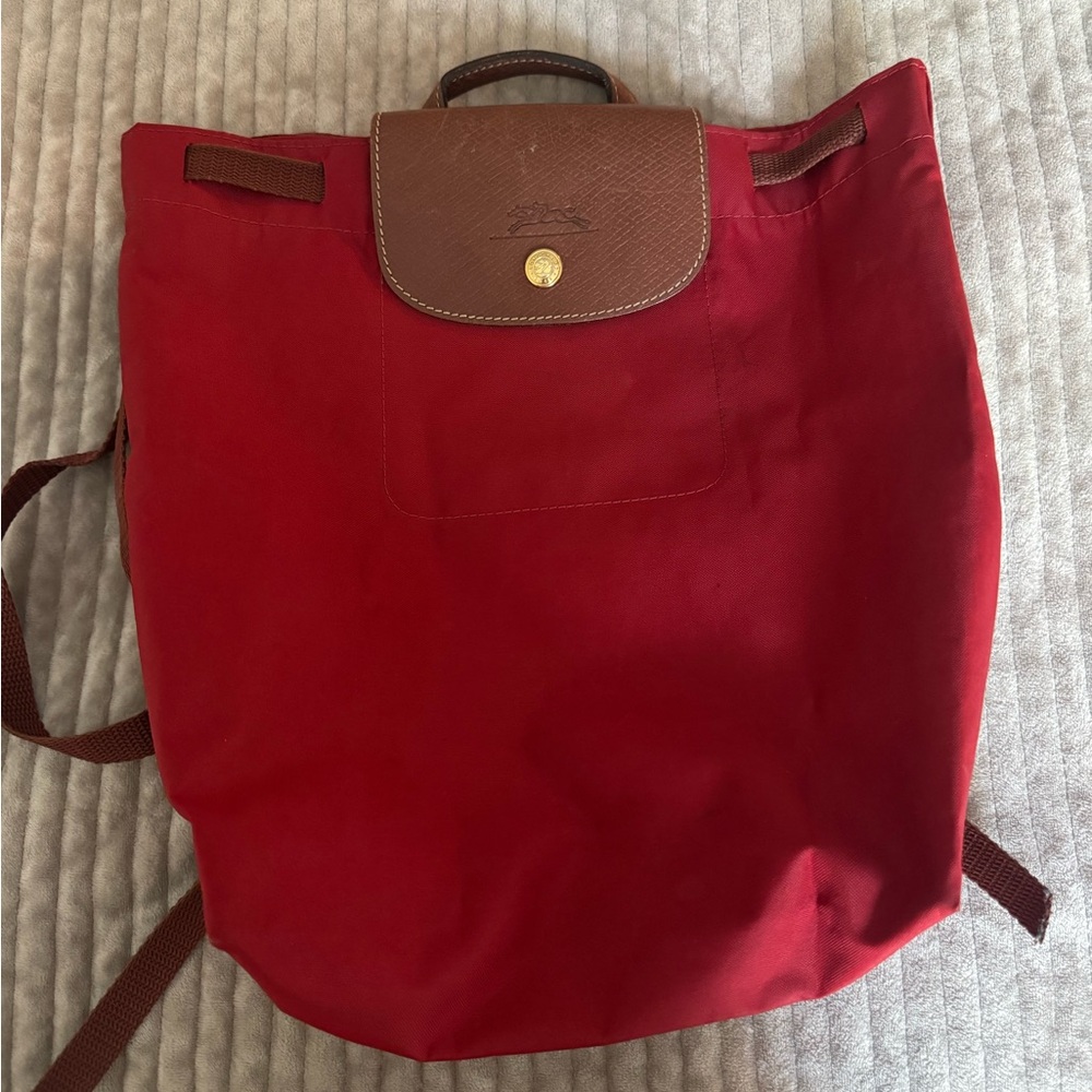 Longchamp Red and Brown Shoulder Bag